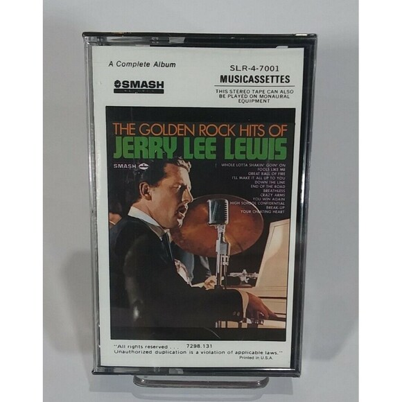 VTG Jerry Lee Lewis Golden Rock Hits New SEALED Cassette Tape CRC SLR-4-7001 - Picture 2 of 5